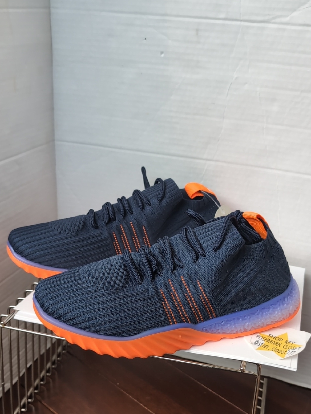 Danskin New Navy Athletic Sneakers with Orange Accents 9